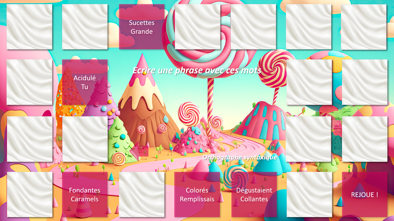 Créations orthophoniques Cognition Pays bonbons jeu de l’oie interactif
