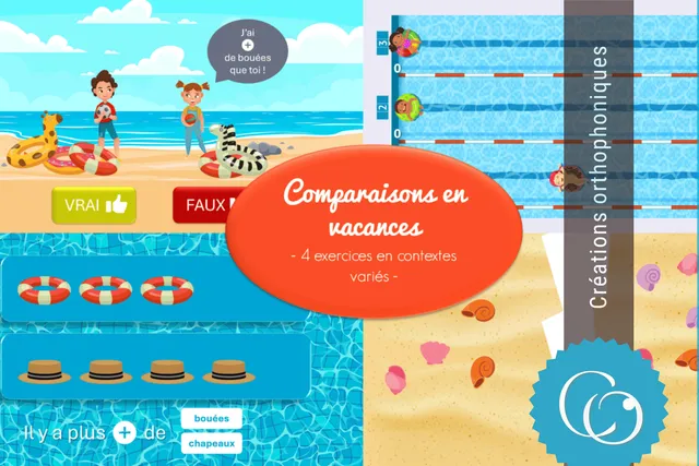 Créations orthophoniques Cognition Comparaisons en vacances support