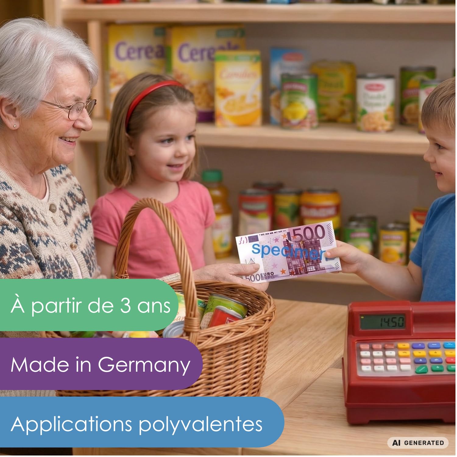 Wissner Lernspiele Billets 500 Euros sachet 100 pièces