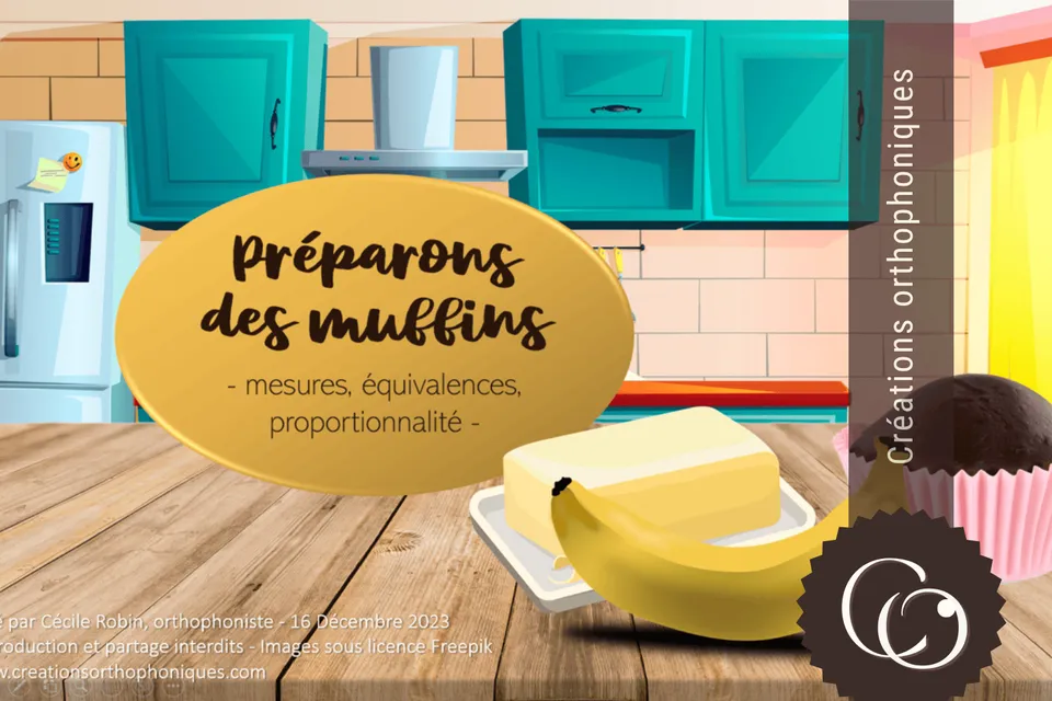 Créations orthophoniques Cognition mathématique Préparons les muffins jeu maths