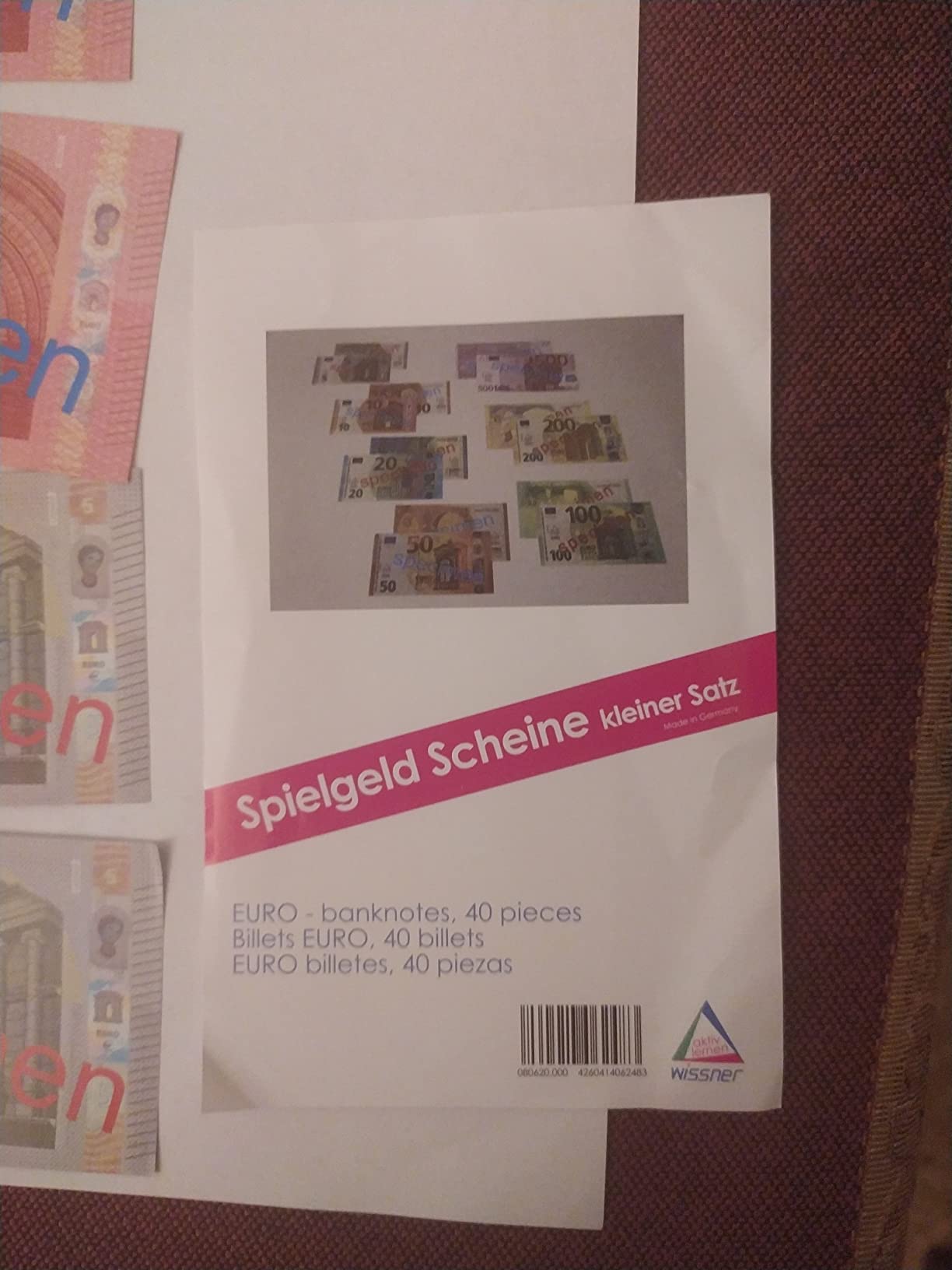 Wissner Lernspiele faux billets euros papier lot 40