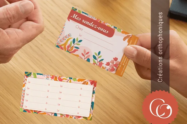 Créations orthophoniques Mes rendez-vous fleurs cartes lot 50
