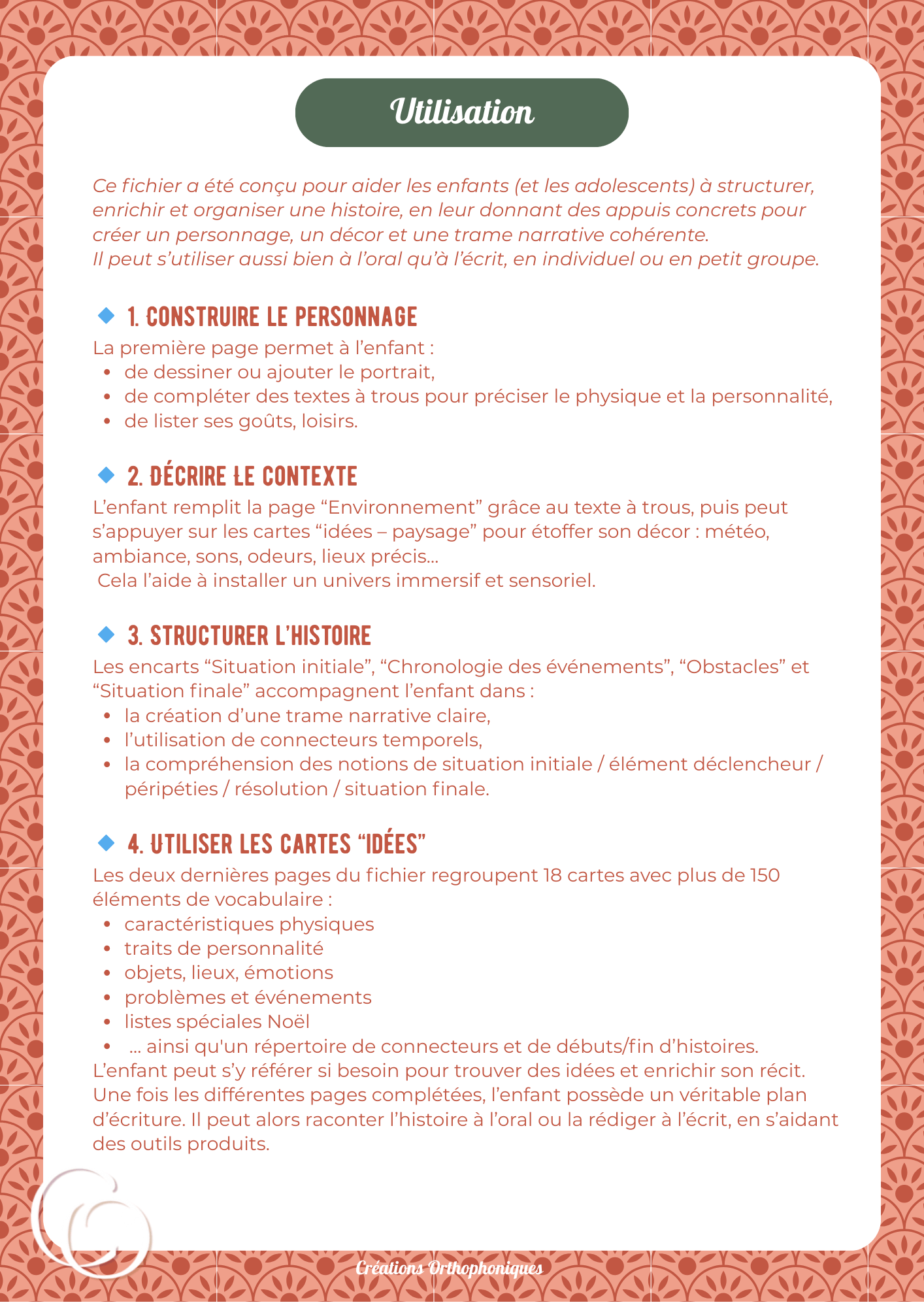 Créations orthophoniques Langage oral Invente ton histoire 18 cartes