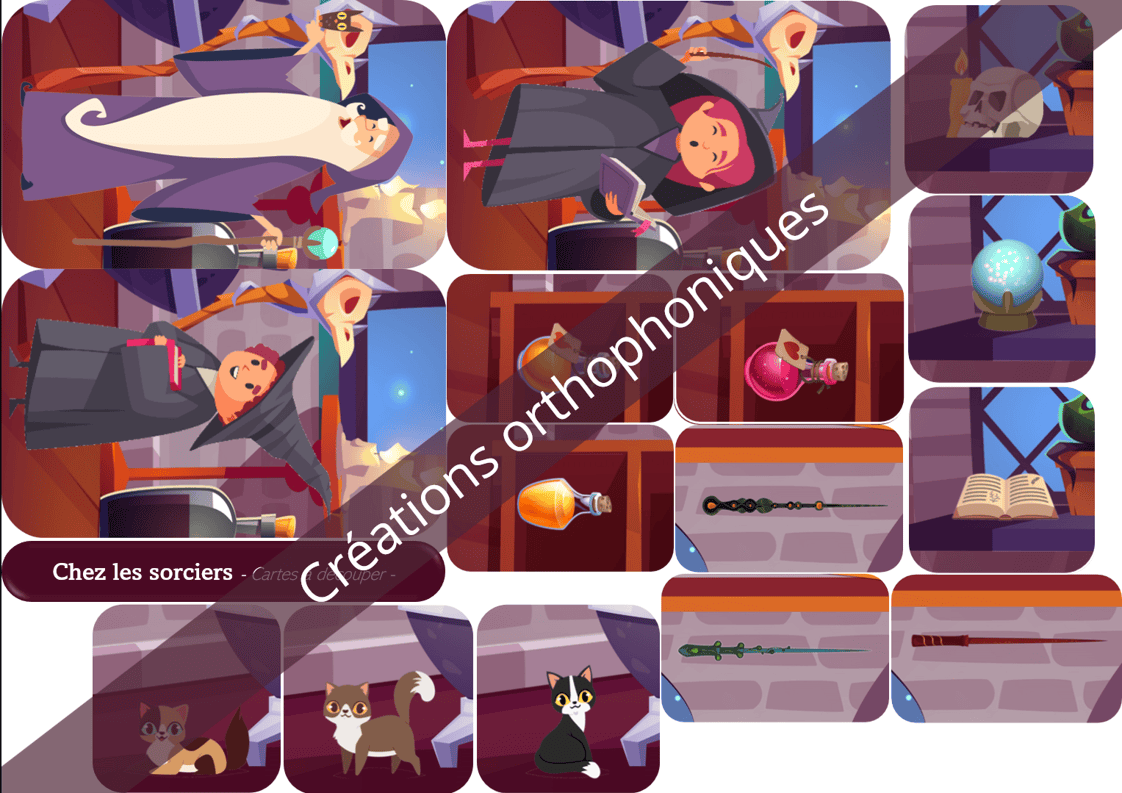 Créations orthophoniques Chez les sorciers scène langage PDF 15 cartes