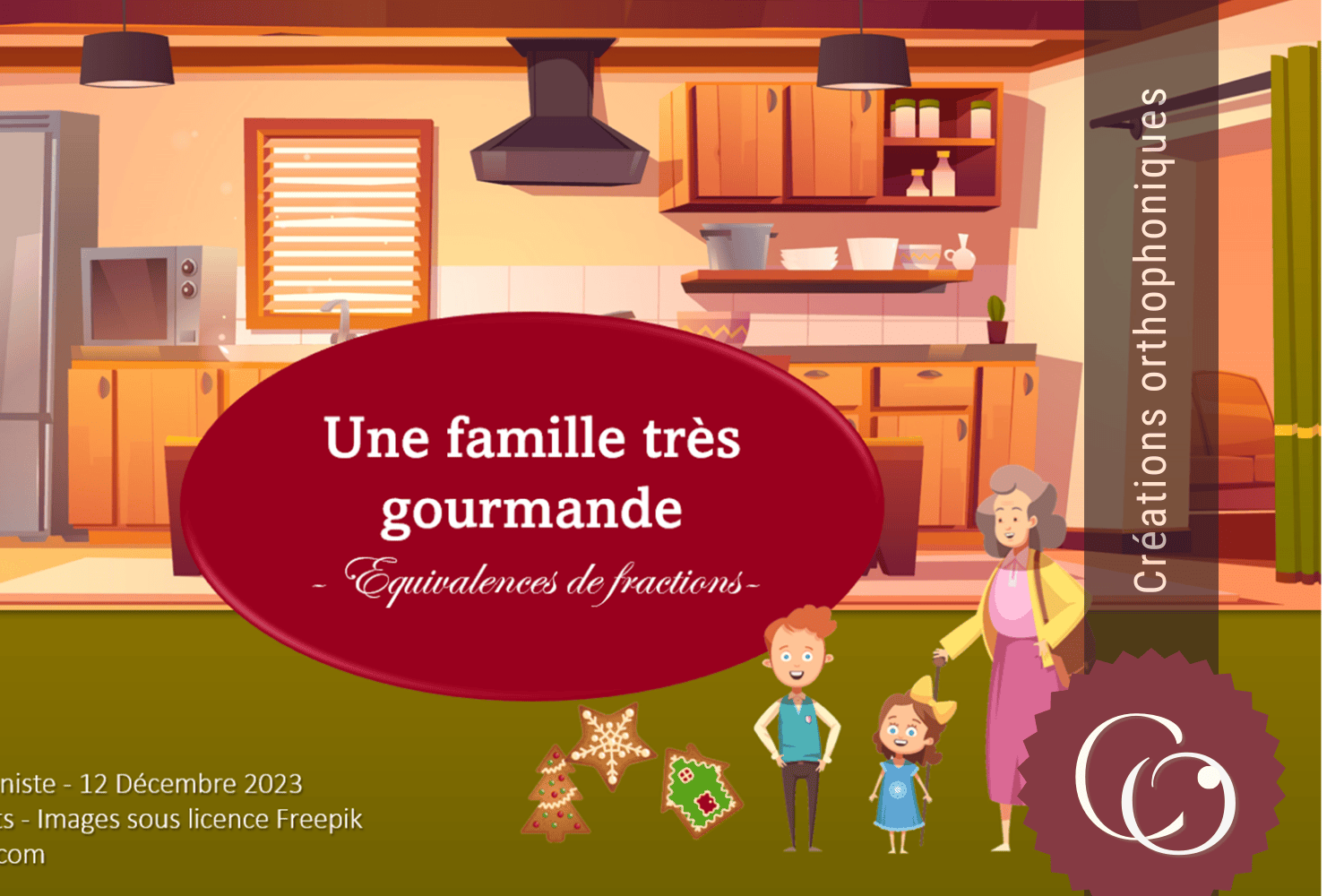 Créations orthophoniques Une famille très gourmande support fractions