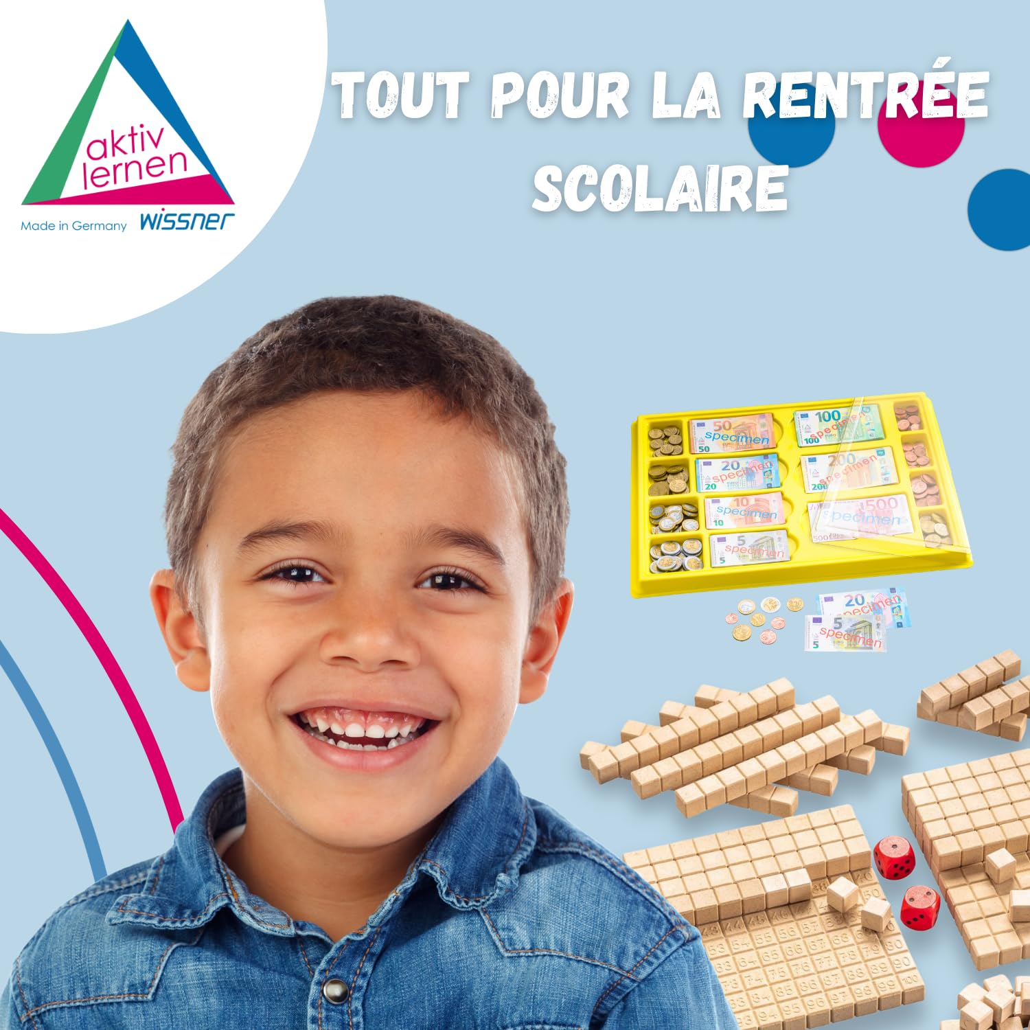 Wissner Lernspiele Box Monnaie 130 billets 160 pièces euro
