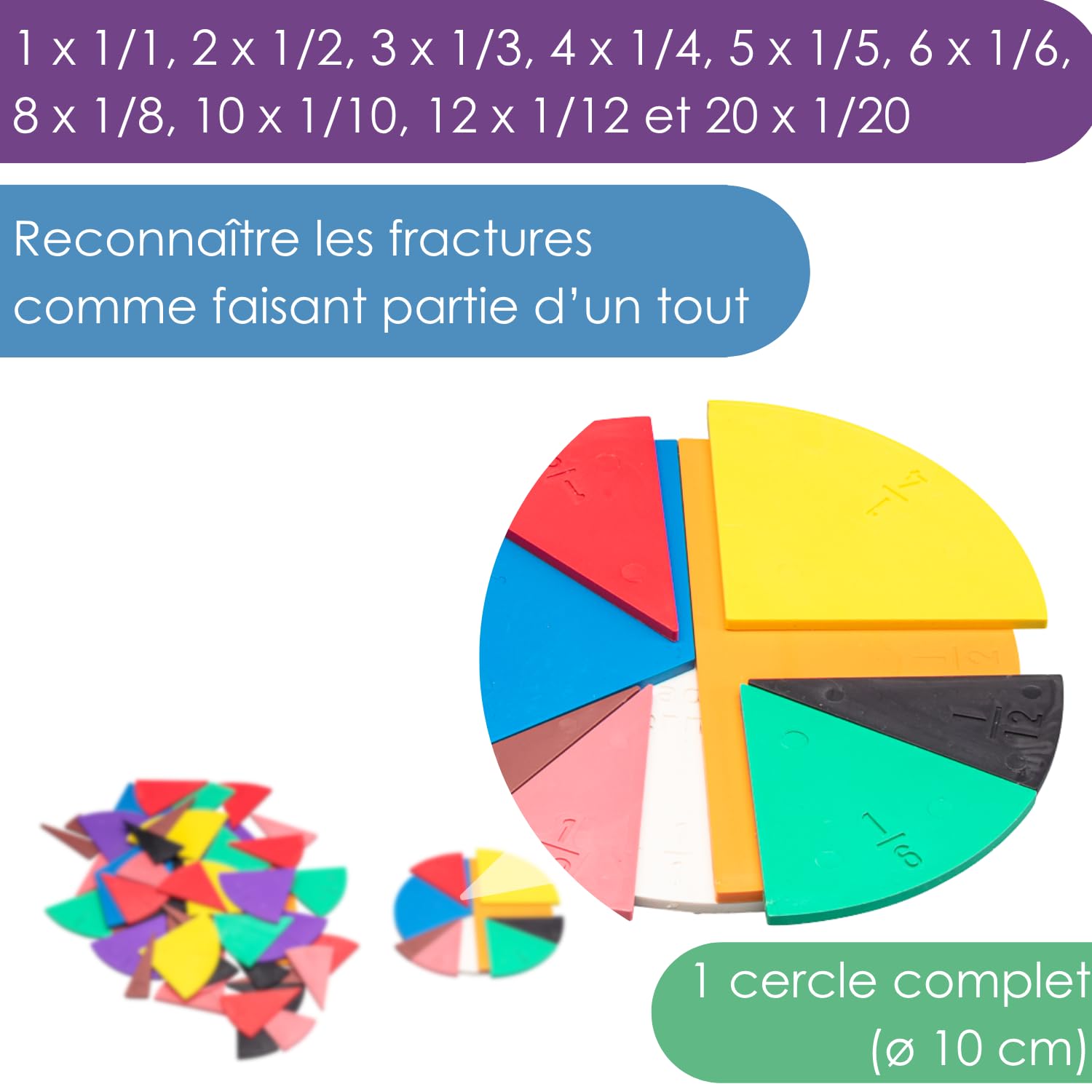 Wissner Zahlen & Rechnen fractions rondes 10 cercles en coffret