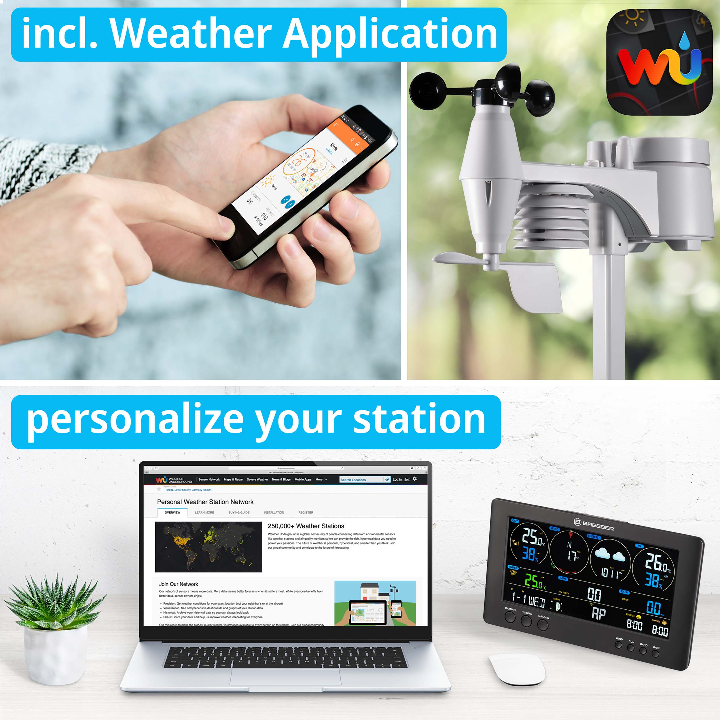Educaduino Physique station météo WIFI 7 en 1 sans fil classe