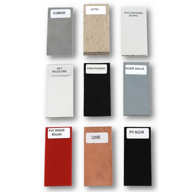Educaduino Mécanique Sachet 9 échantillons matériaux 65x30 mm