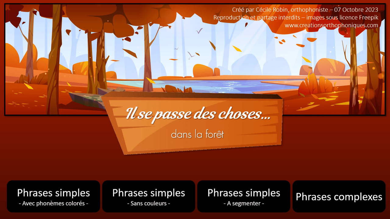 Créations orthophoniques Il se passe des choses pack automne 5 scènes