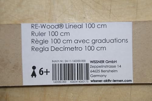 Wissner Zeichengeräte règle 100 cm graduations dizaines bois