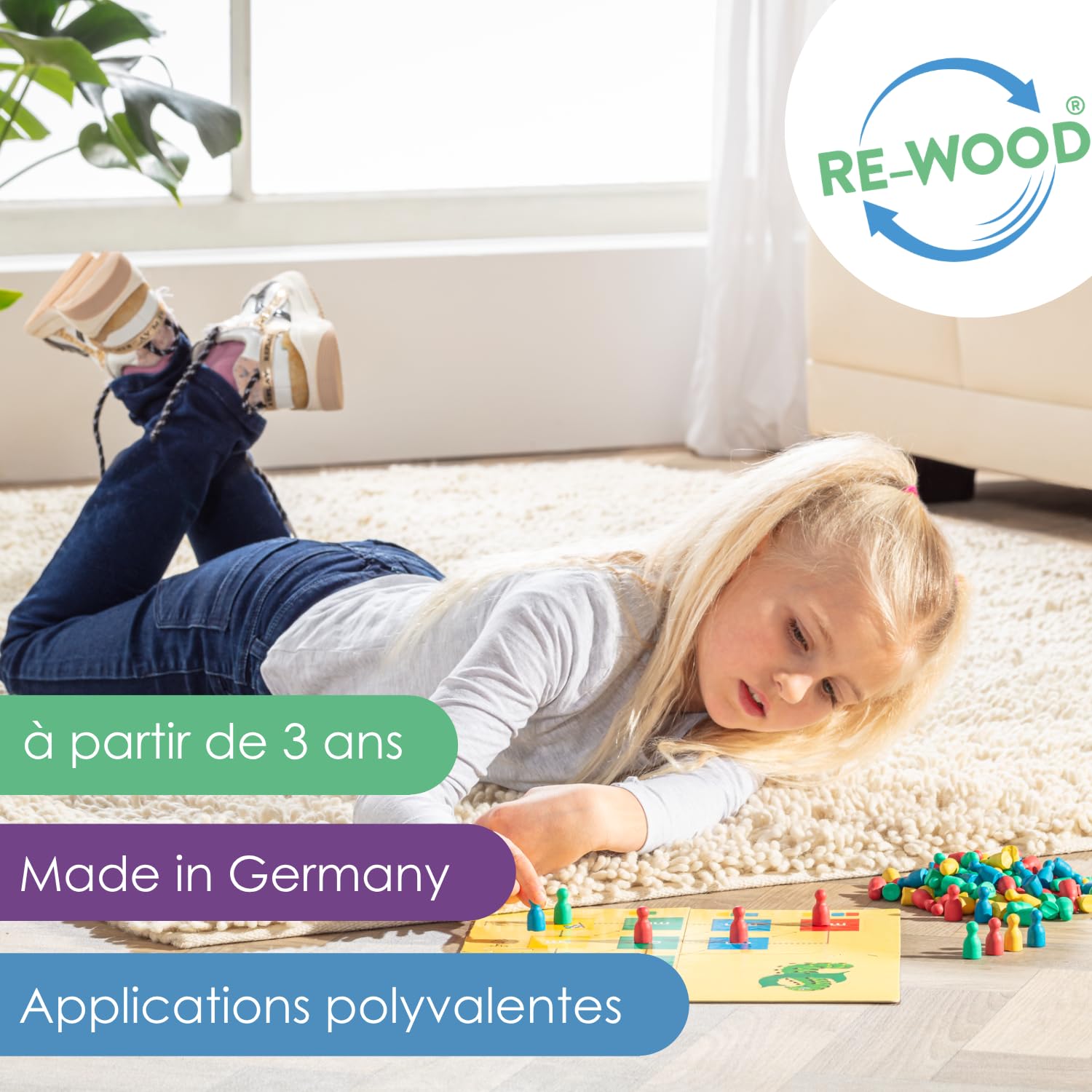 Wissner Lernspiele Pions Halma 4 couleurs boîte 100 pièces