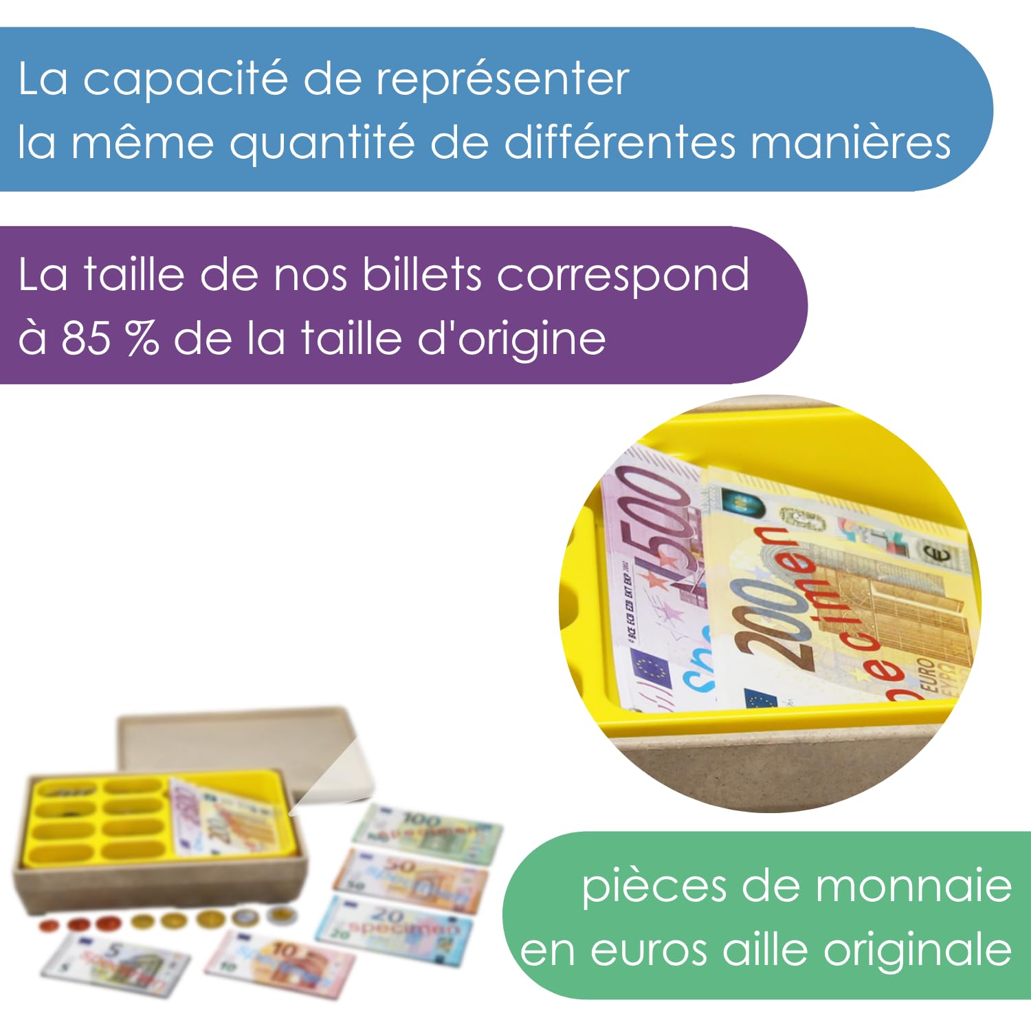Wissner Lernspiele coffret monnaie euro 130 billets + 160 pièces