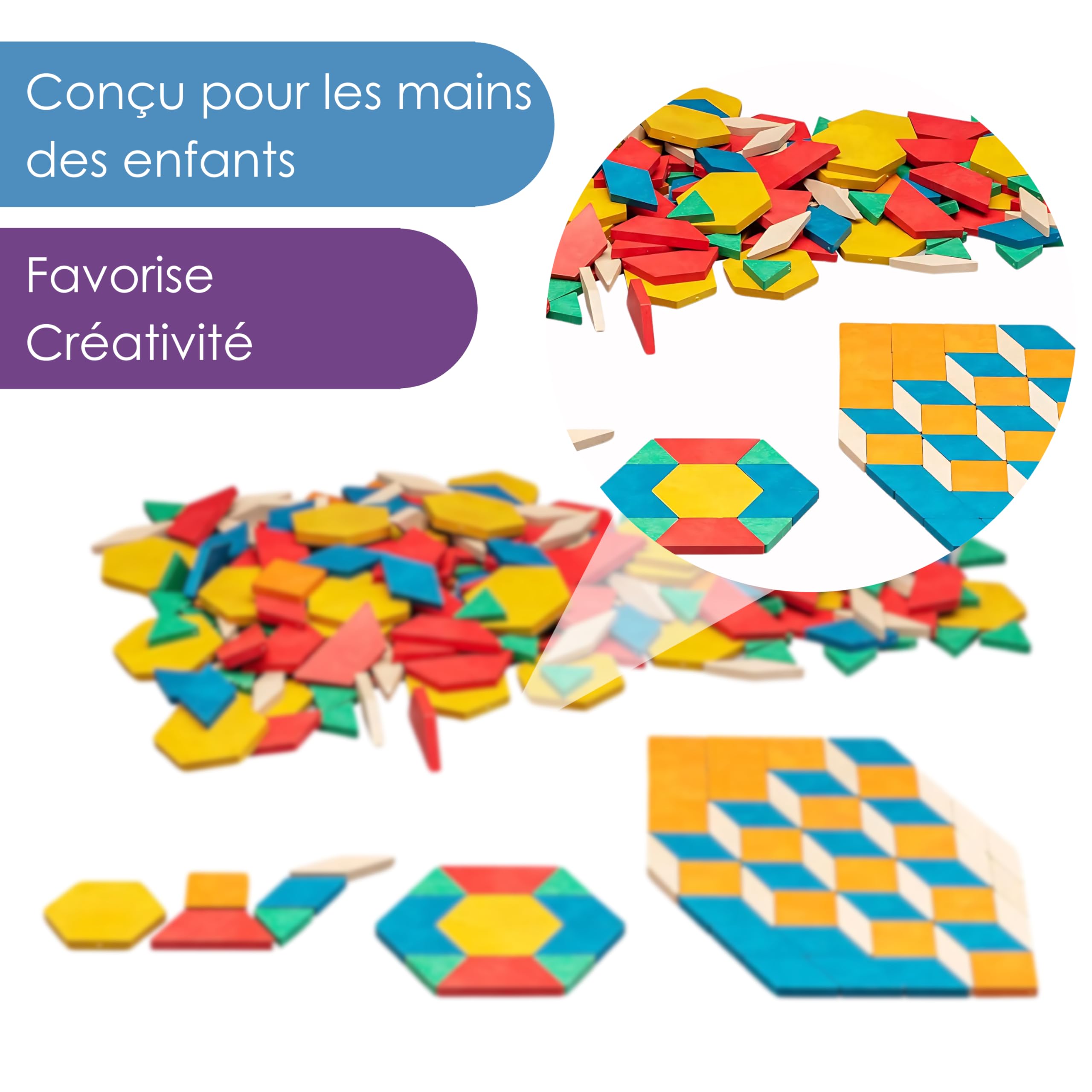 Wissner Raum & Form Puzzle Blocs bois 250 pièces géométrie