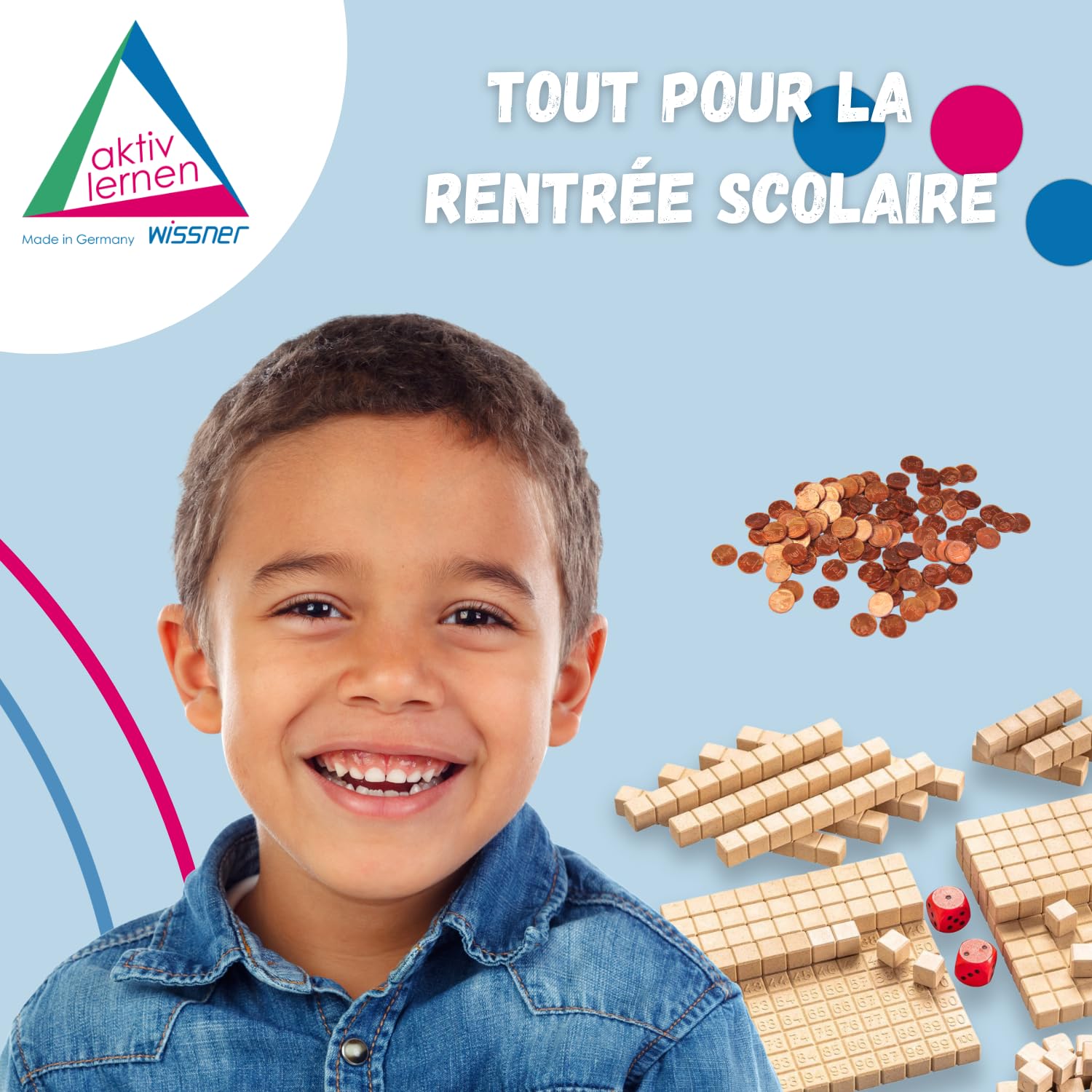 Wissner Lernspiele 100 pièces 1 cent euros factices RE-Plastic