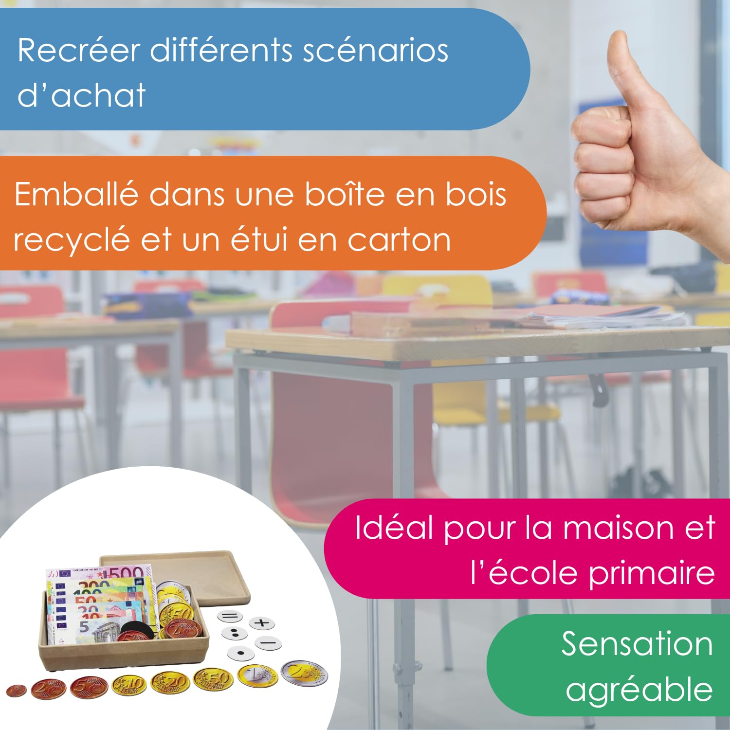 Wissner Lernspiele monnaie euro magnétique coffret 100 pièces