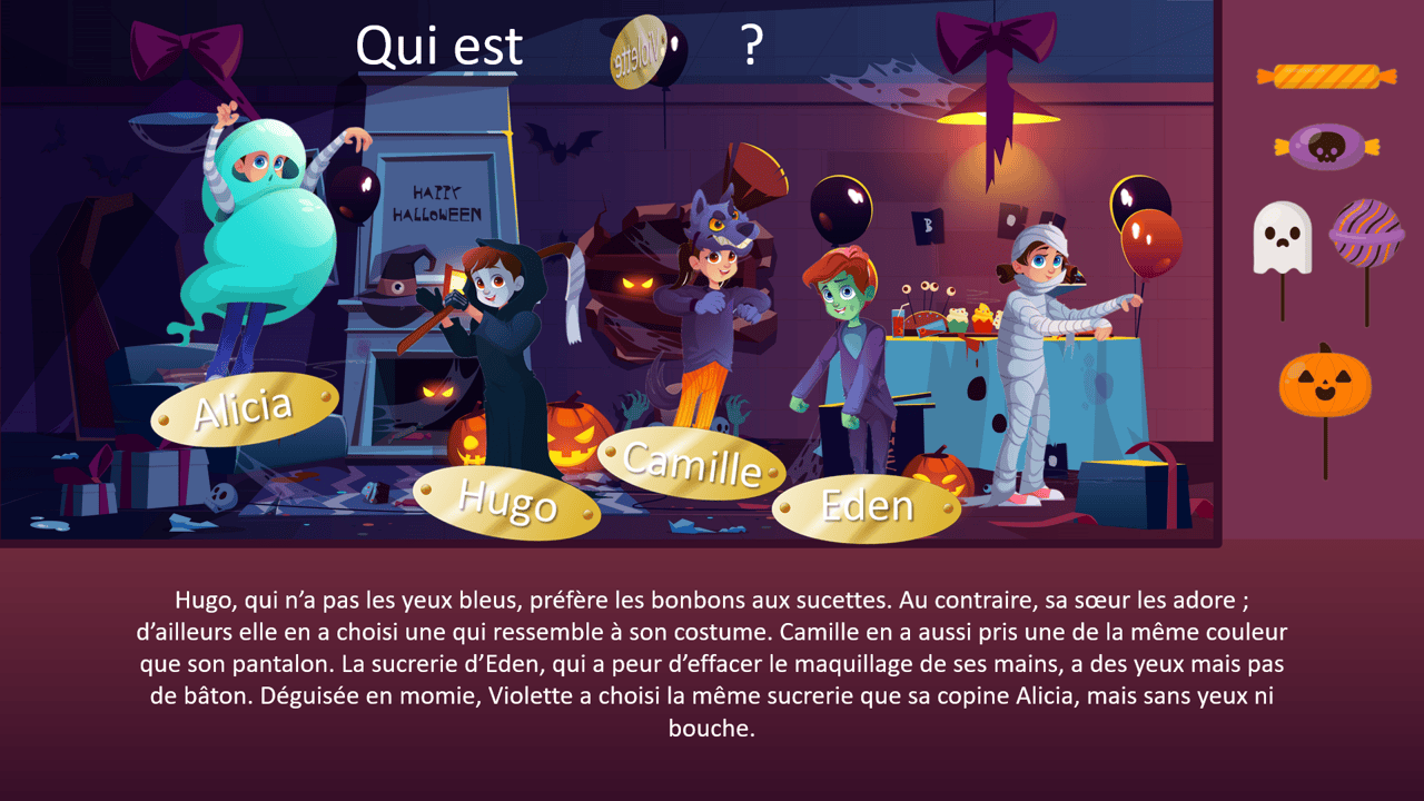 Créations orthophoniques Lecture fête Halloween compréhension texte ppt