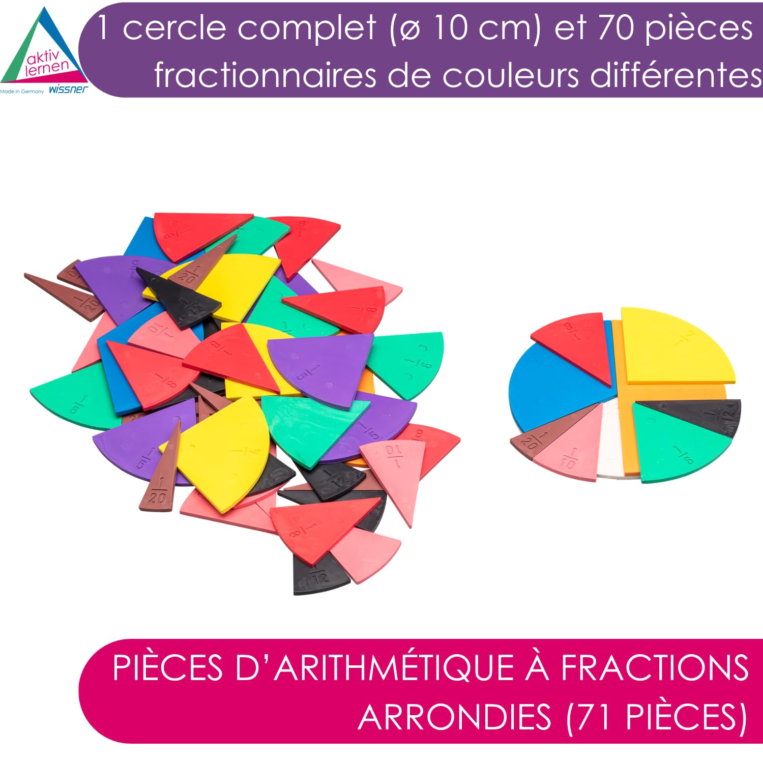 Wissner Zahlen & Rechnen fractions rondes 10 cercles en coffret