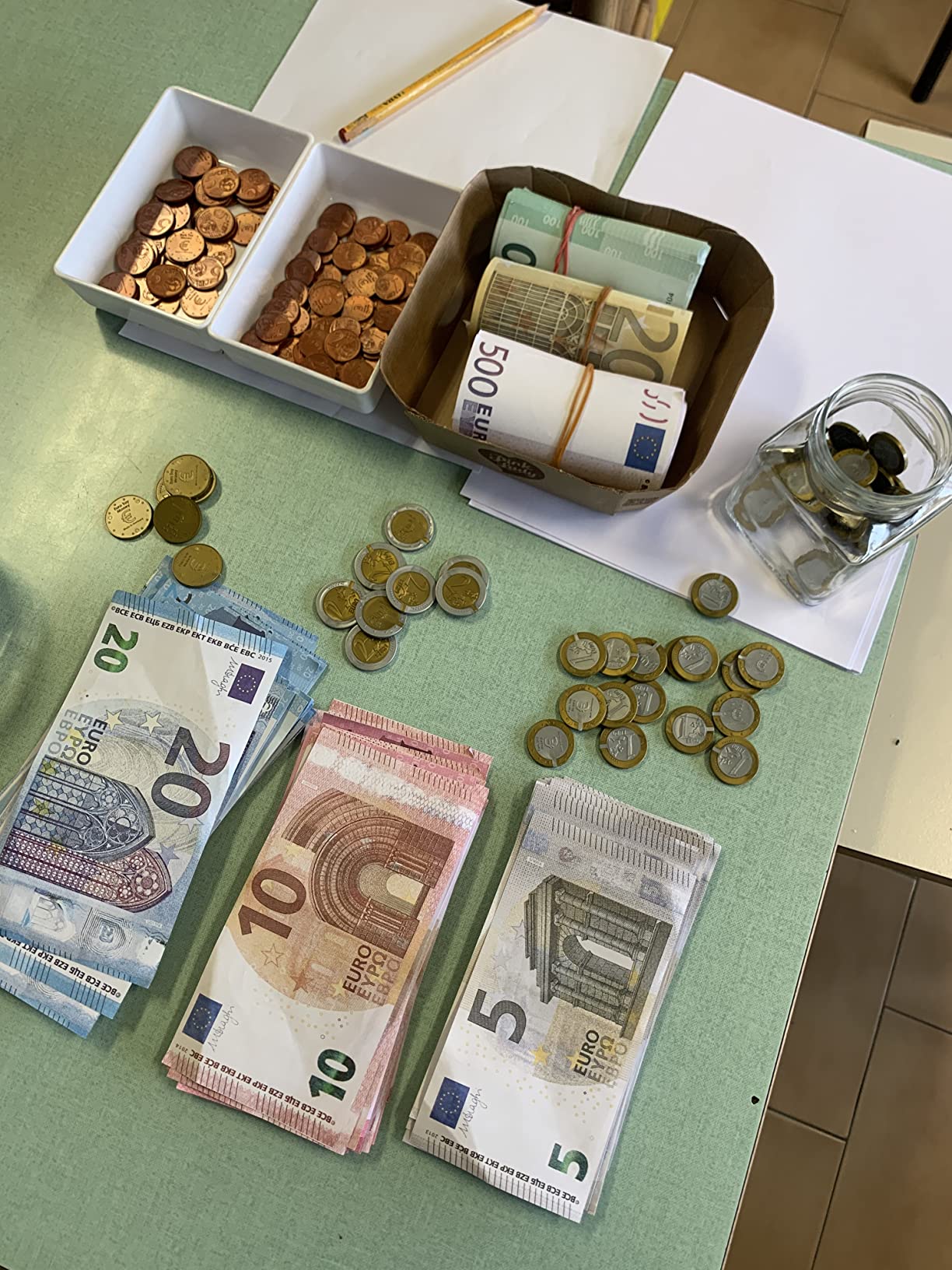Wissner Lernspiele 160 pièces euros taille réelle pour école