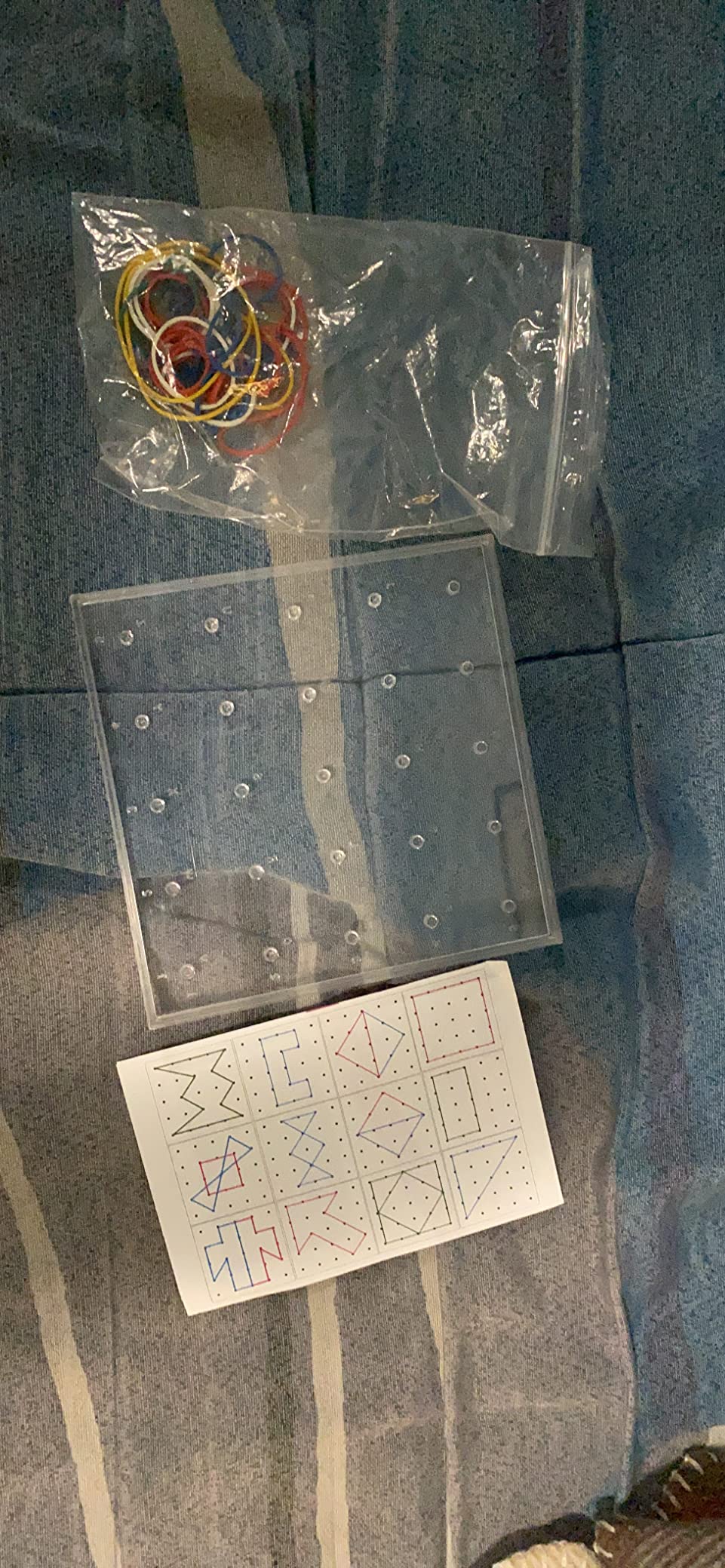 Wissner Raum & Form Géoplan carré 15x15 transparent élastiques