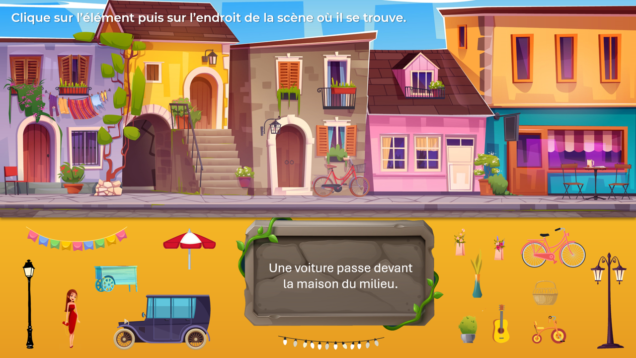 Créations orthophoniques Lecture Il se passe des choses village typique jeu lecture