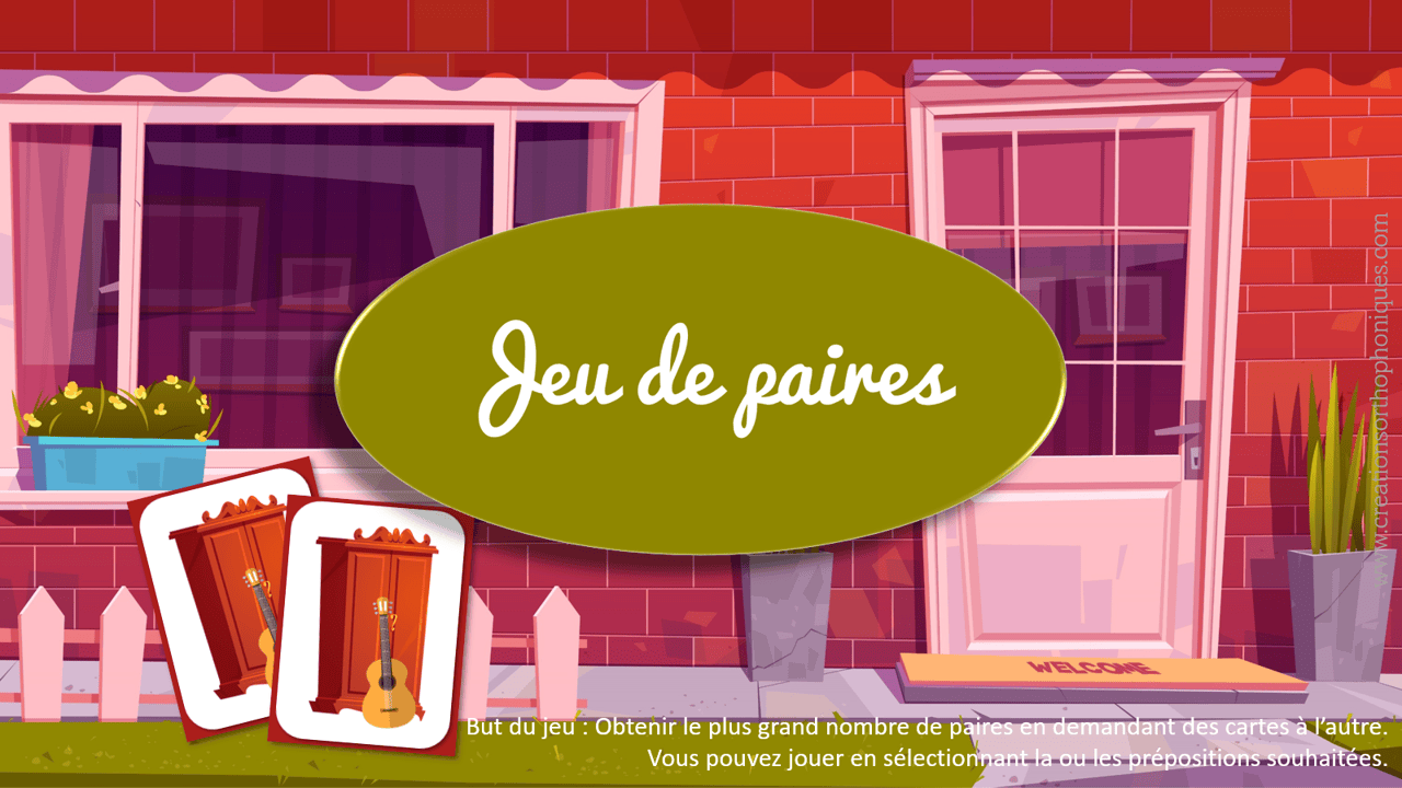 Créations orthophoniques Langage oral Chacun sa place jeu prépositions