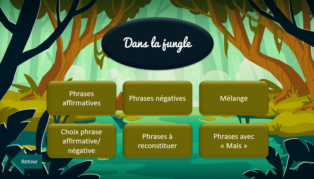 Créations orthophoniques Sur le chemin des phrases jeu négation complète