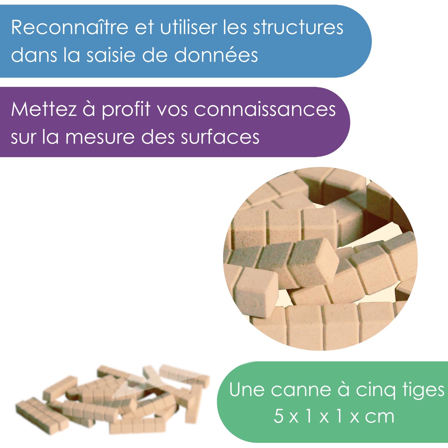 Wissner Zahlen & Rechnen 20 cubes décimaux bois recyclé
