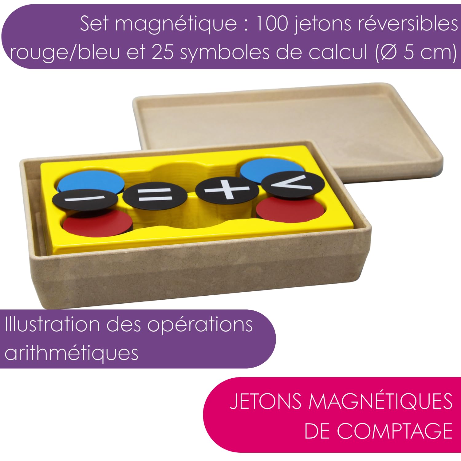 Wissner Zahlen & Rechnen jetons réversibles magnétiques 125 pièces