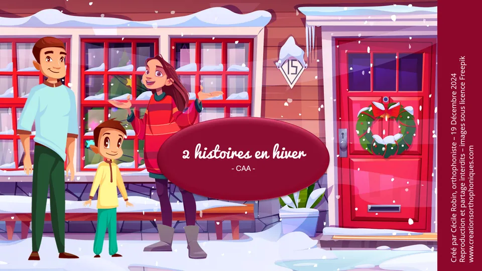 Créations orthophoniques CAA 2 histoires d'hiver bonhomme neige CAA