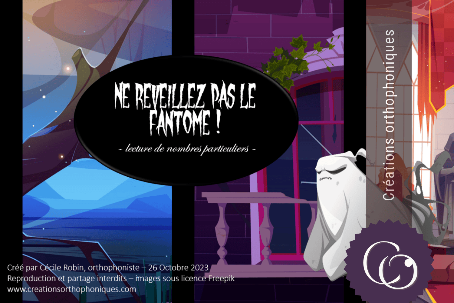 Créations orthophoniques Ne réveillez pas le fantôme jeu nombres 90