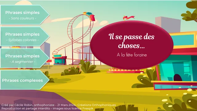 Créations orthophoniques Lecture Il se passe au printemps fête foraine PowerPoint