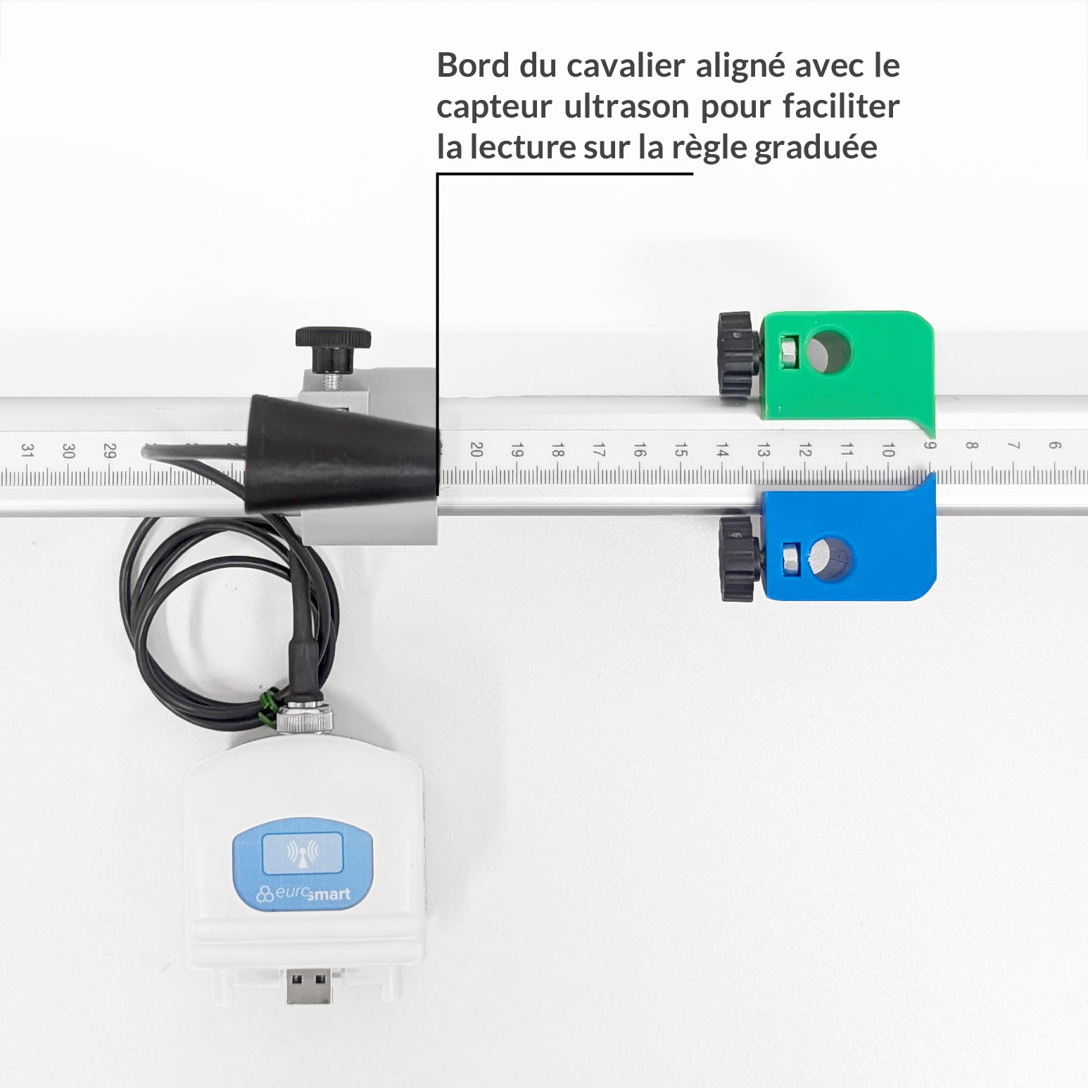 Educaduino Physique Banc à ultrasons 2 récepteurs 50 cm