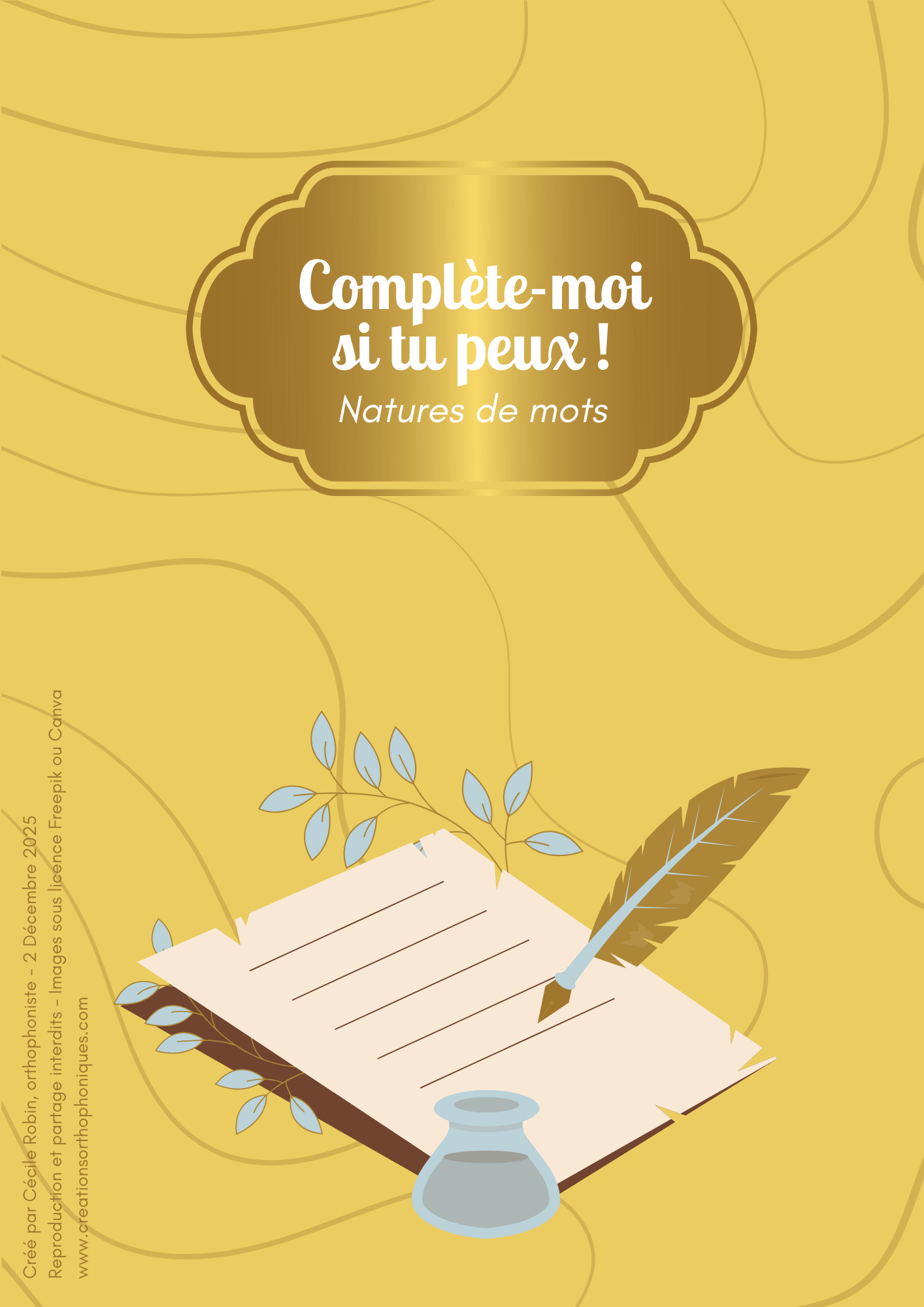 Créations orthophoniques Complète-moi jeu orthographe 12 textes pdf
