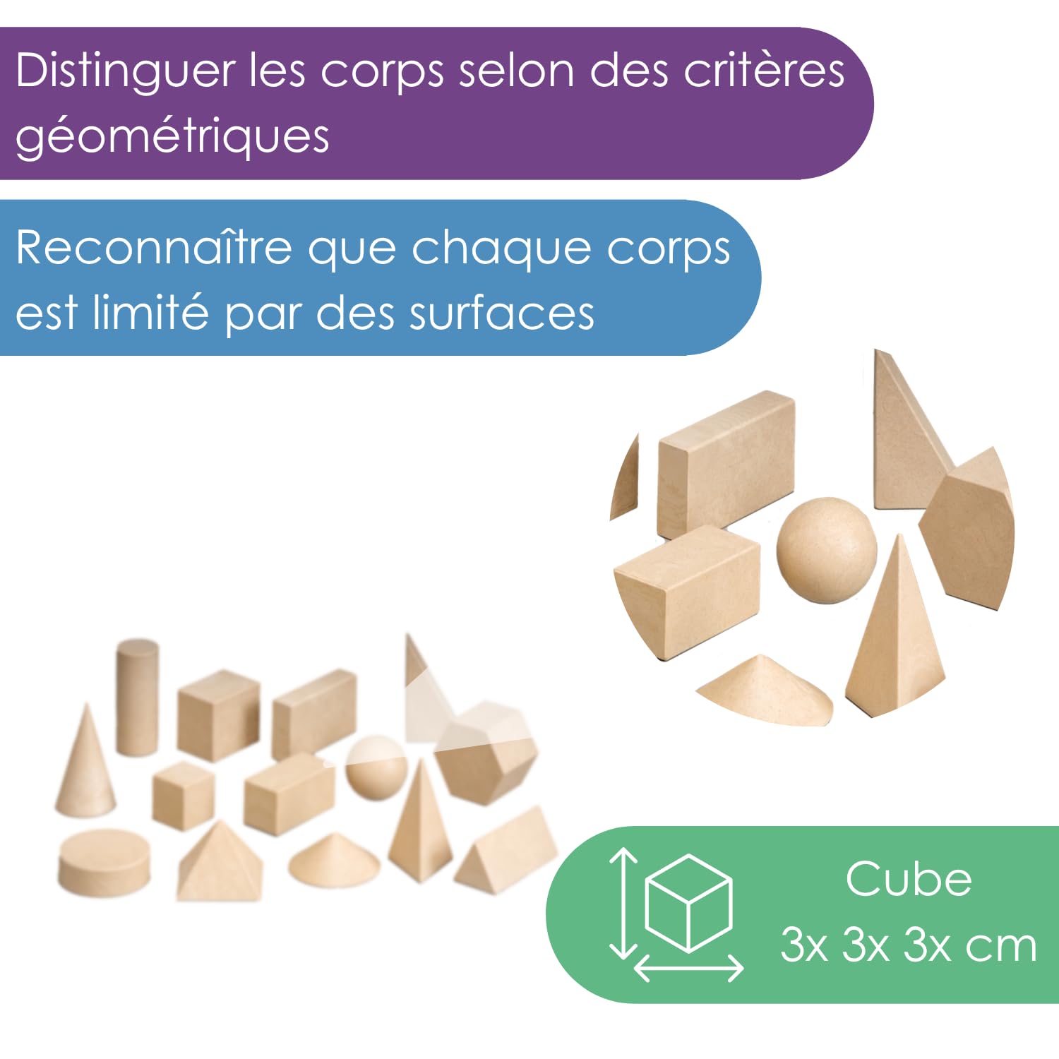 Wissner Raum & Form solides géométriques 14 pièces bois