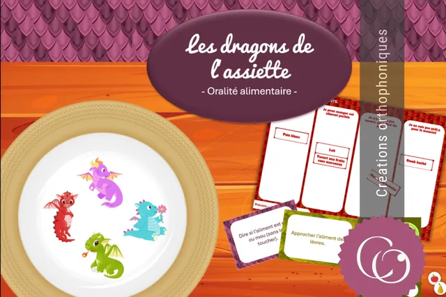Créations orthophoniques Oralité Les dragons de l'assiette jeu enfant