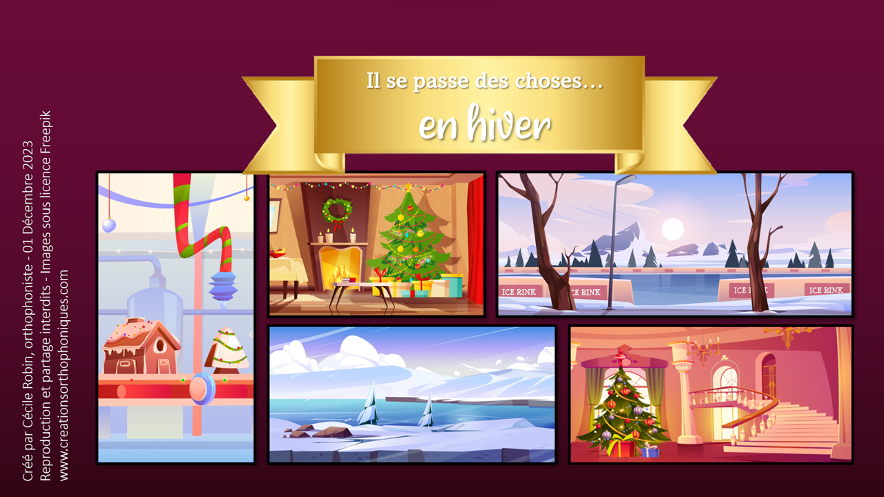 Créations orthophoniques Il se passe des choses pack hiver 5 scènes