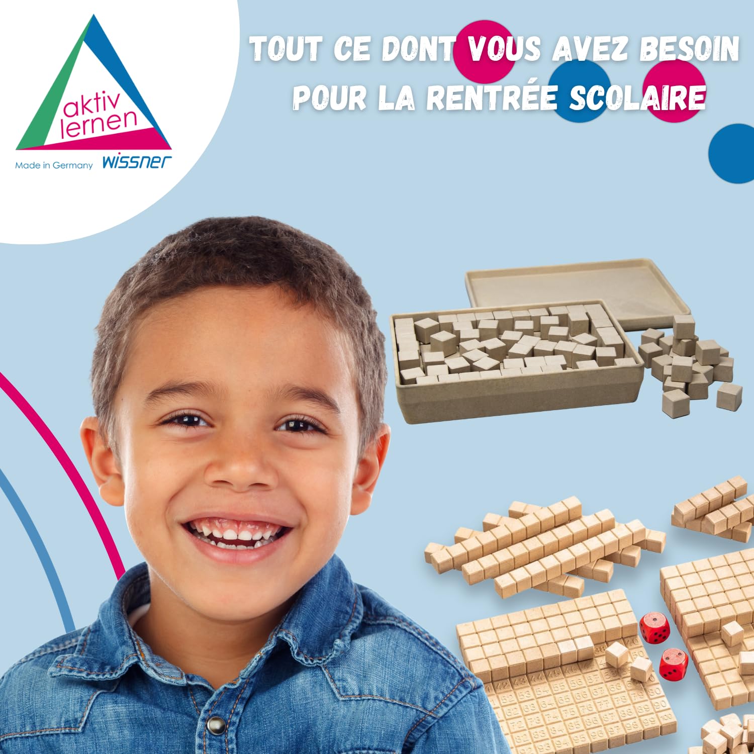 Wissner Raum & Form 150 cubes 2 cm RE-Wood géométrie sac
