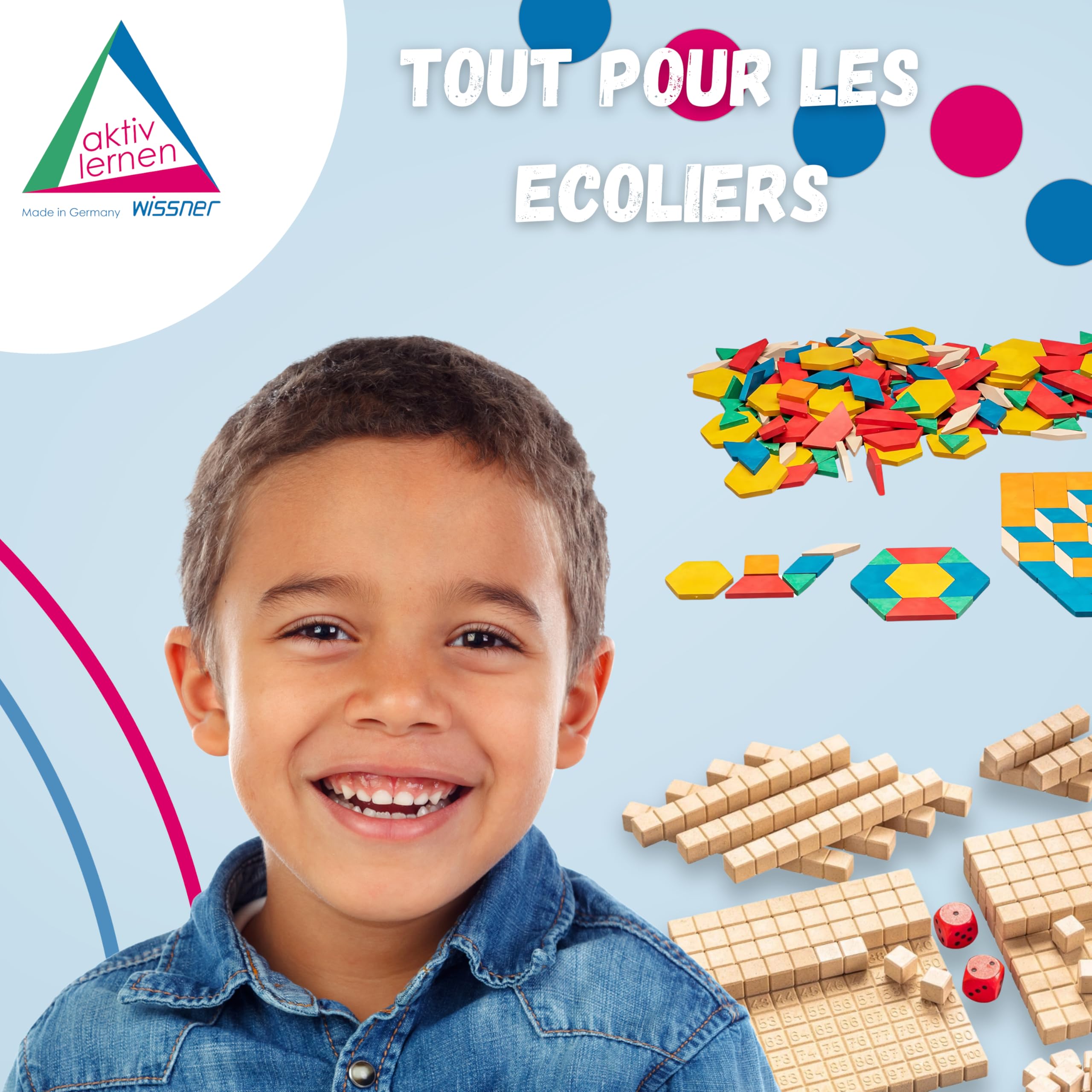 Wissner Raum & Form Puzzle Blocs bois 250 pièces géométrie