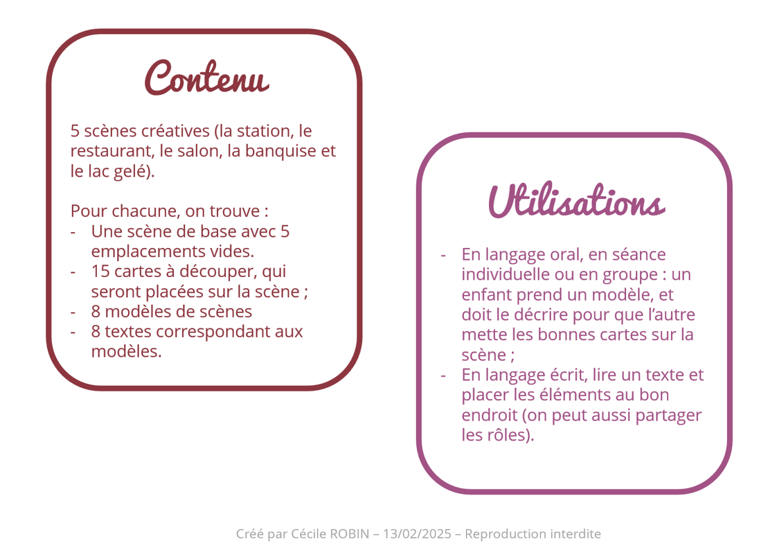 Créations orthophoniques Langage oral Scène hiver Le salon PDF