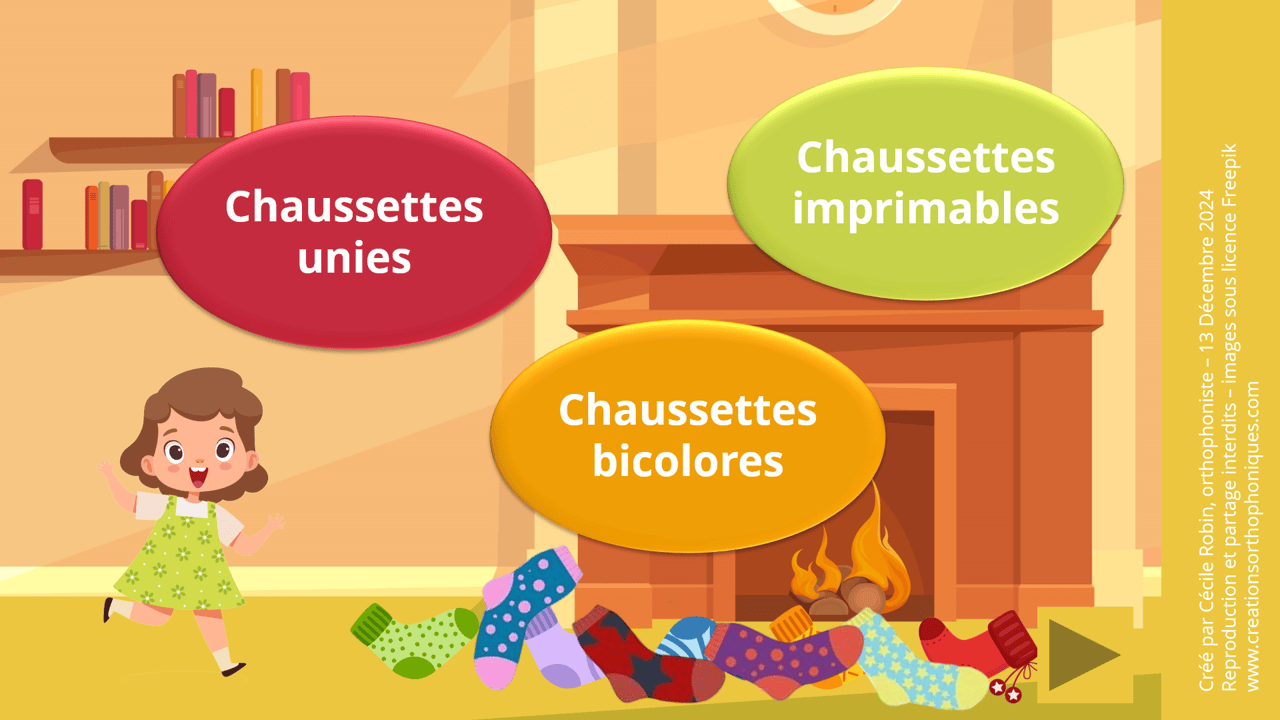 Créations orthophoniques Langage oral La couleur des chaussettes jeu