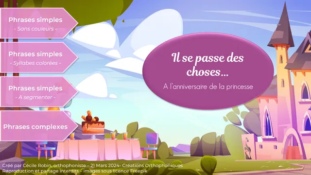 Créations orthophoniques Lecture Il se passe des choses printemps princesse