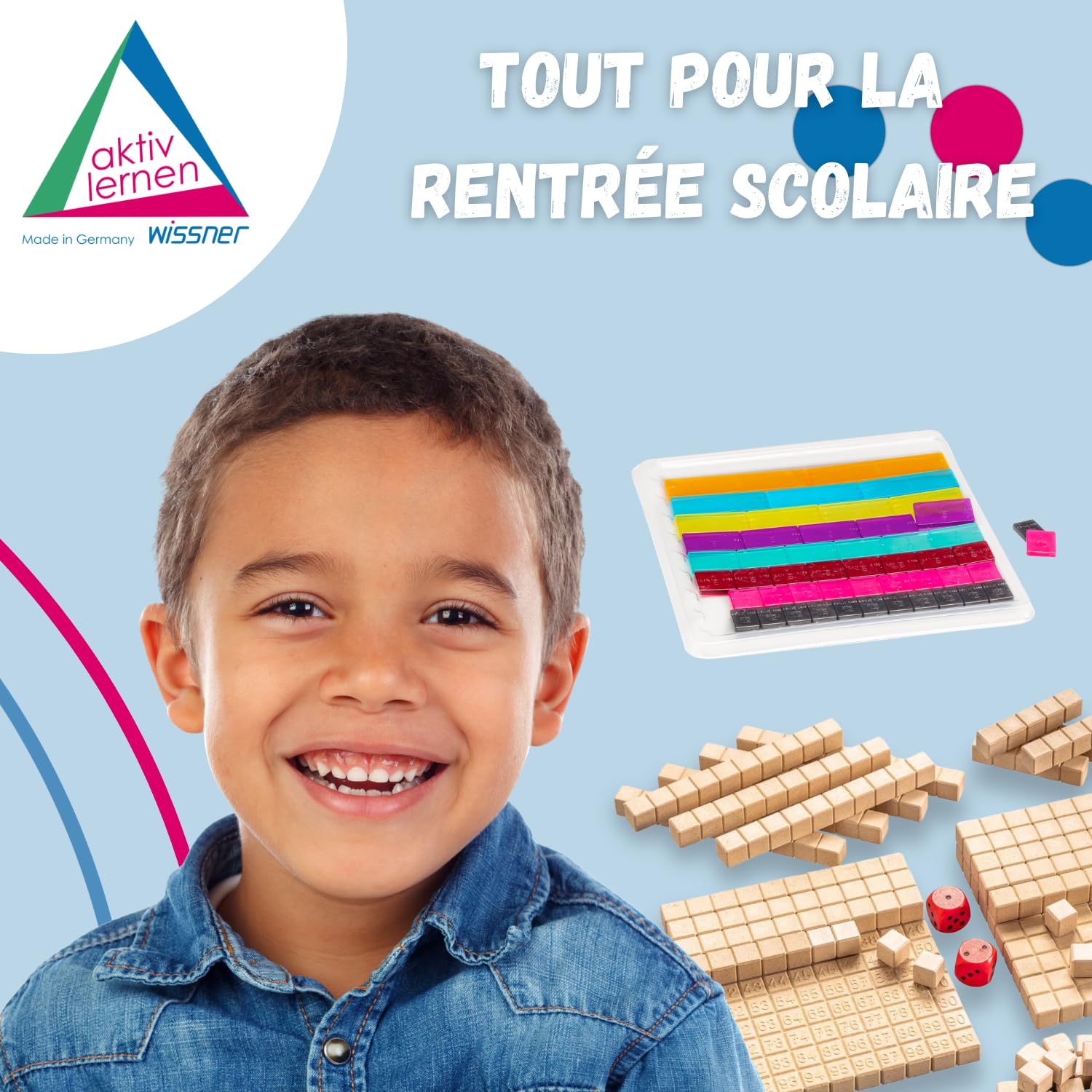 Wissner Zahlen & Rechnen Set Fractions Linéaires 51 Pièces Élève