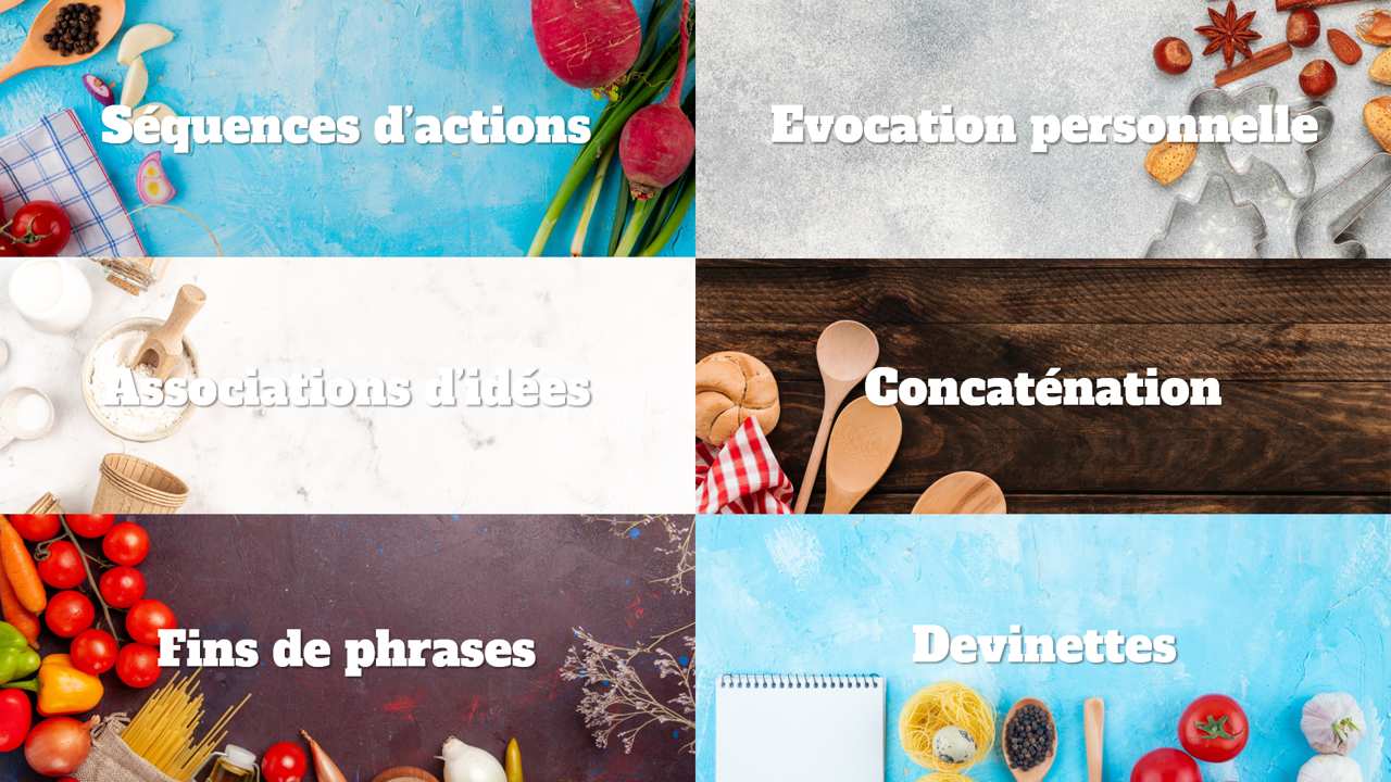 Créations orthophoniques Neuro adulte Évocations en cuisine PowerPoint 6 exercices