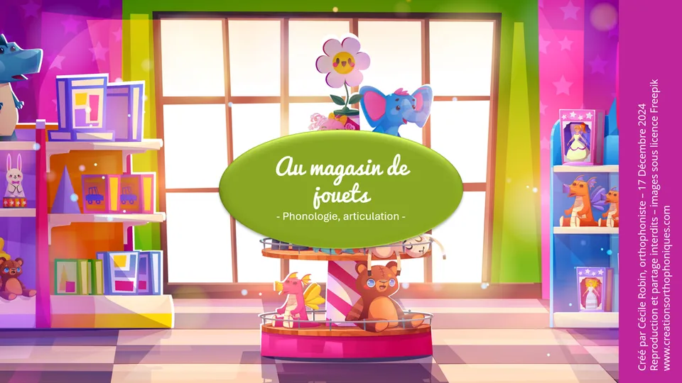 Créations orthophoniques Au magasin de jouets jeu articulation R L CH