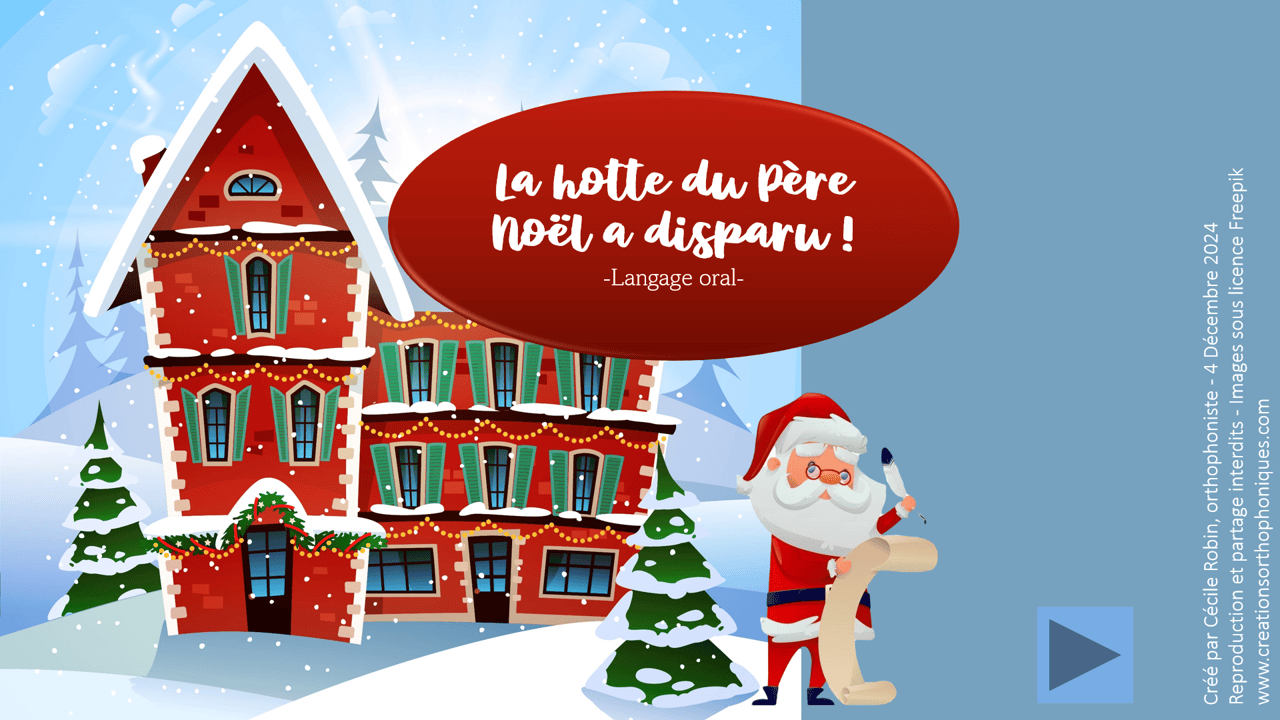 Créations orthophoniques Hotte du Père Noël ressource langage oral