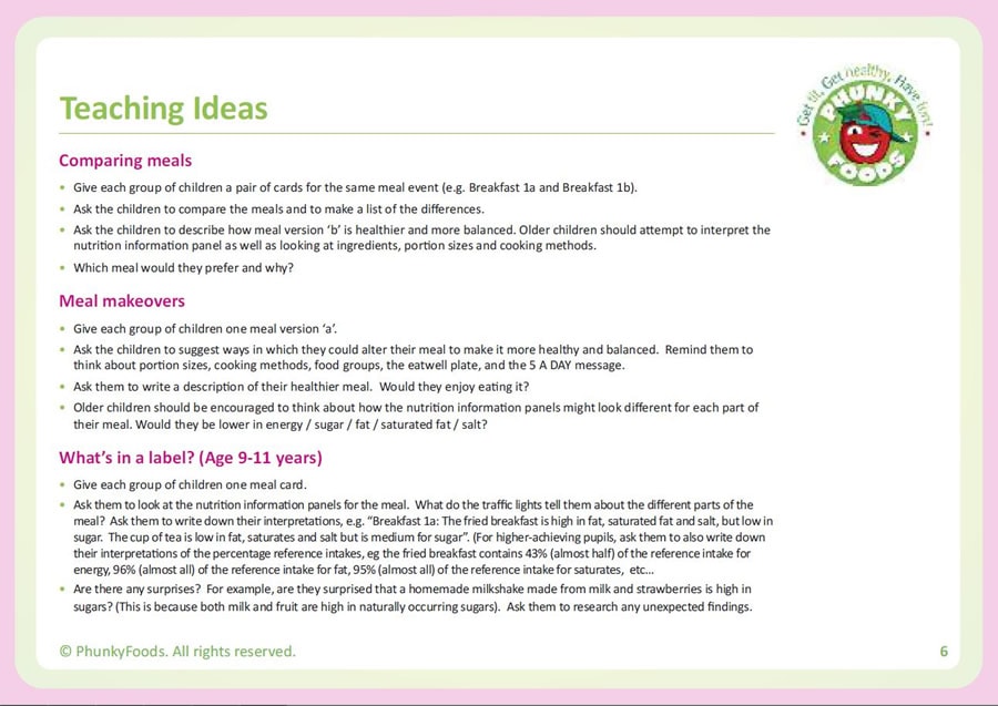 Purely Nutrition Healthier Choices flashcards repas nutrition