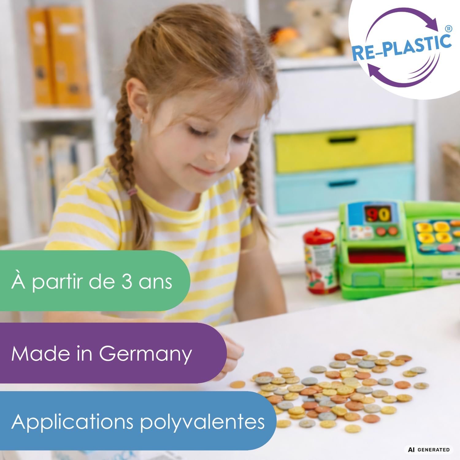 Wissner Lernspiele 080610.000 pièces euros taille réelle lot 50