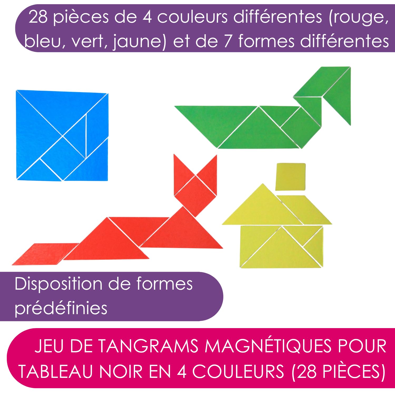Wissner Raum & Form set 28 tangrams magnétiques géométrie