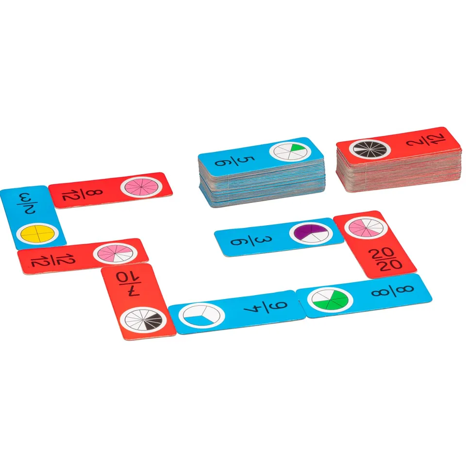 Wissner Lernspiele domino fractions 60 cartes bleu rouge